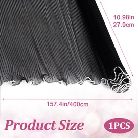 HINZIC 4.37 Yards Black Flower Wrapping Paper, Pearl Edge Floral Mesh Paper, Bouquet Accessories for Valentines Florist Supplies Wedding Gift Packaging Christmas Decor
