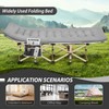 Candockway Folding Camping Cot with Comfy Mattress(Stripe Grey),600LBS(Max Load),Portable Cot