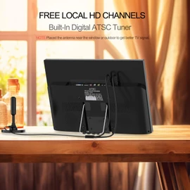 othoig 15.6 inch Small TV,Flat FHD IPS 1080P Screen TV with Antenna and Digital ATSC Tuner,HDMI/USB/VGA/Port,12 Volt Car Charger Cable/AC Power for Kitchen and Caravan(Non Smart TV)