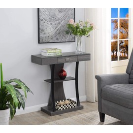 Convenience Concepts Newport Harri Console Table, Charcoal Gray