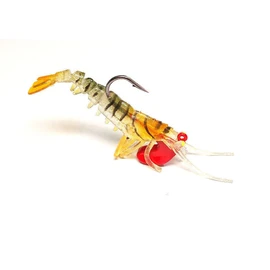 Manic 3D Shrimp Jump Back Jig 50mm 7g Weedless Pike Bass Salmon Soft Bait GOLD HEAD SHRIMP