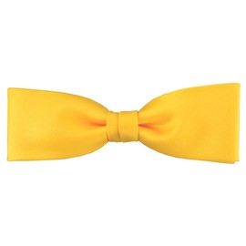 TigerTie Pre-Tied Slim Bow Tie Plain + Gift Box, Yellow Sun Yellow