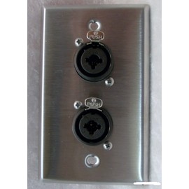 usbargainsound Stainless Steel Wall Plate with Two Neutrik NCJ6FI-S Combo XLR/1/4 Connectors