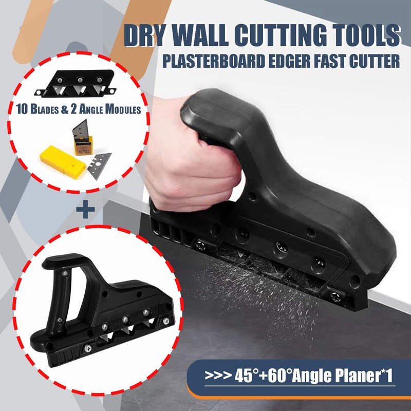 Drywall Chamfer Tools,Plasterboard Edger Fast Cutter,Precise 45° 60° Gypsum Board
