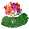 108 Pieces Hawaiian Tropical Party Decoration Set Leaves Flowers Umbrellas