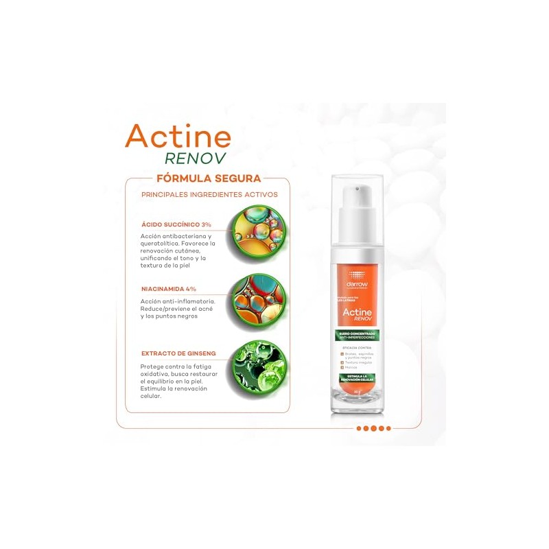 Darrow Actine Renov Serum Facial Anti-imperfecciones Niacinamida, 30g
