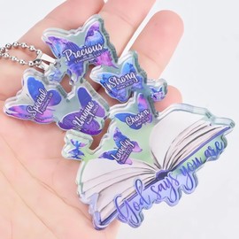 Butterfly Car Hanging Ornament, Butterfly Car Rearview Mirror Accessories, Christian Jesus Cross Car Pendant for Home Decoration Keepsake Christmas Valentine's Day Car Gifts for Men Women (Purple)