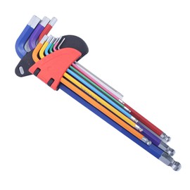 ieron 9 Pcs Hex Key Set Metric Keys Long Folding Ball Head Hex Diamond (Hex Plus) Torx Key Set Color Coded 1.5mm-10mm for Furniture Assembly, Bicycle Repair