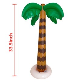 2 Pack Inflatable Palm Tree Beach Pool Toys for Tropical Hawaiian Luau Party Summer Pool Beach Party Outdoor Indoor Decorations (2pcs Palm Tree)