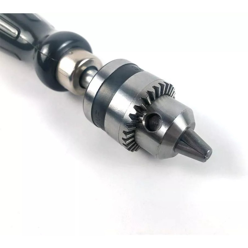 QWORK Portable Hand Drill With 3 Jaw Chuck For Precision