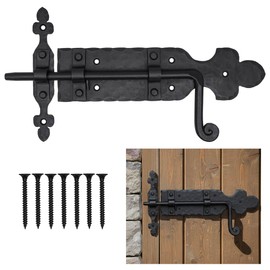 Mystic Colonial Iron Gate Latch Black Flip Latches, Heavy Duty Cast Iron Drop Latch, for Old Farm Barn Shed Cabinet Shutter Antique Privacy Door Hardware Replacement (273)