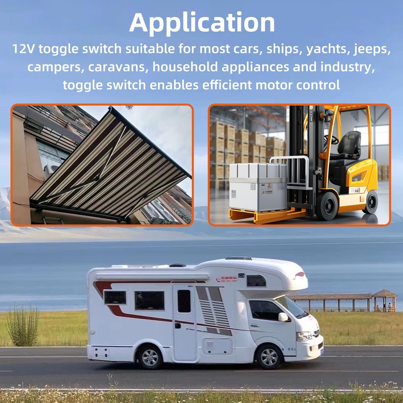 RVBOATPAT Reverse Polarity Toggle Switch 12V 30A, DPDT Momentary (ON)-Off-(ON)