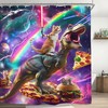Miyotaa Funny Cat Dinosaur Shower Curtain Set 60Wx71H Inches Hilarious