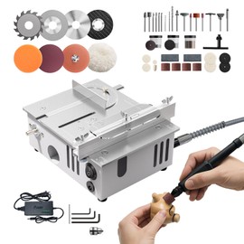 MIMYTH Mini Table Saw for Crafts, Multifunctional Portable Table Saws Adjustable Cutting Angle,Speed,SawDepth; Small Table Saw for Cutting, Grinding, Sanding All-in-one; Tablesaw