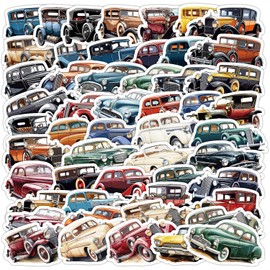 Stickers for Classic Car Water Bottle|50PCS Retro Classic Car Vinyl Waterproof Sticker for Water Bottle Laptop Skateboard Phone Car Decals Gifts for Kids Teens Adults for Party Favors Supplies Decor