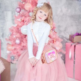 Purse Gifts for Little Girls - Kids Heart Purse Cute Crossbody Bag Teens Girls Birthday Gift, Pink, J