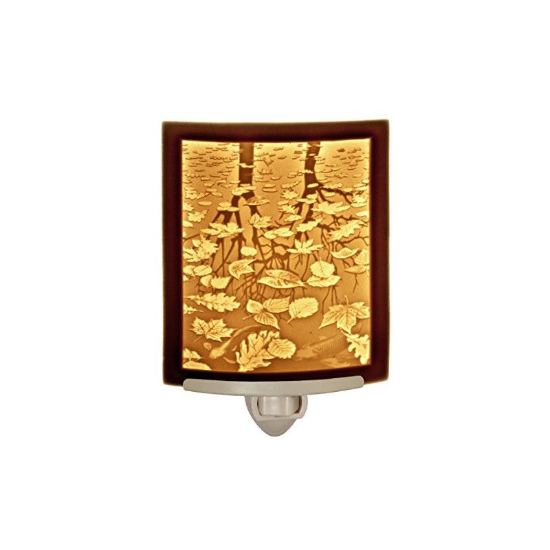 The Porcelain Garden Still Reflections - Curved Porcelain Lithophane Night