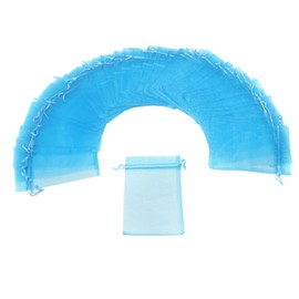 Bezall 50pcs Drawstring Organza Jewelry Candy Pouch Christmas Wedding Party Favor Gift Bags (3.5x4.5, Lake Blue)