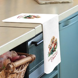 shiviody Christmas Golden Retriever Kitchen Towels - Golden Retriever Gifts Dish Towels, Dog Mom Lovers Owner Gifts Decorative Absorbent Dishcloths Hand Towel for Kitchen Bathroom Decor 16x24 Inches