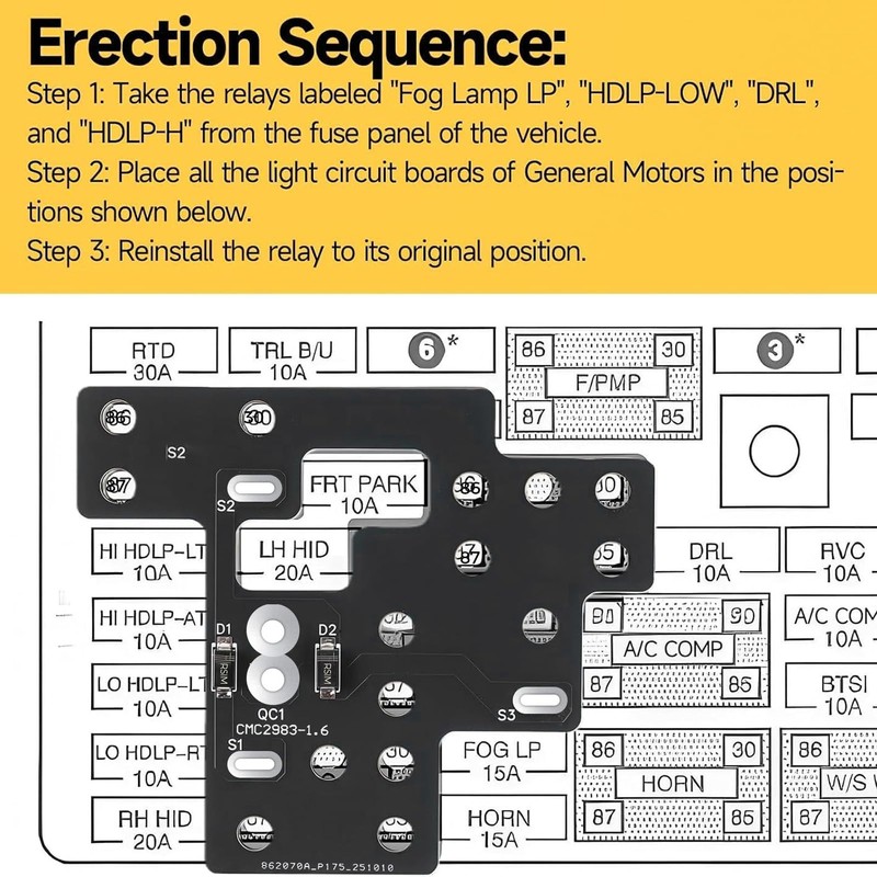 6 High Mod Lights Module for GM, Silverado Sierra 1500/2500/3500