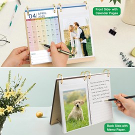 ZEEYUAN Photo Calendar 2025-2026 Desk Calendar for Your Own Photos 10 x 15 cm to Insert Calendar to Design Yourself