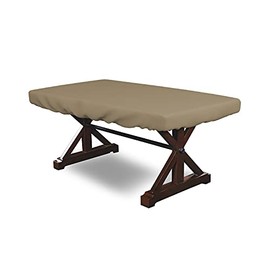 Poker Table Cover 12 Oz Waterproof - Customize Cover with Any Size - 100% Weather Resistant Outdoor Game Table Cover with Elastic at 4 Sides (84" W x 42" D x 8" H, Beige)