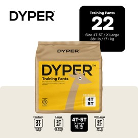 DYPER - Toddler Pull Up Style Potty Training Pants Girls/Boys Day & Overnight Protection - Made with Plant-Based*, Skin-Friendly Ingredients, Hypoallergenic -Size 4T-5T (22 Count)