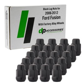 DPAccessories Lug Nuts Compatible with 2006-2012 Ford Fusion | Black OEM Style | Factory Aluminum Wheels Only | Set of 20 Wheel Nuts | DFUS01F-BK/1