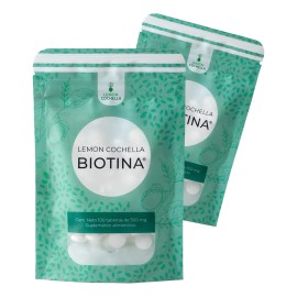 Biotina Lemon | Kit 2 | 100 Tabletas | Cabello Y Uñas | Sin Sabor