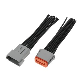 eMagTech 2Pcs 12 Pin Automotive Sealed Electric Plug DT04-12P DT06-12S for Automotive and Industrial Applications 15cm 14AWG