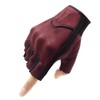 Harssidanzar Mens Gloves Half Finger Goatskin Leather Motorcycle Gloves GM037UK,