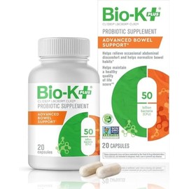 Bio-K Plus Bio K Advanced Bowel Support Suplemento Probiótico Vegano para Favorecer La Digestión, Aliviar Molestias Ocasionales Y Normalizar Los...   