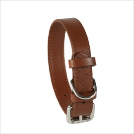Baker and Bray Luxury Eco Friendly Genuine Leather Designer Dog Collar, Brown (Large)