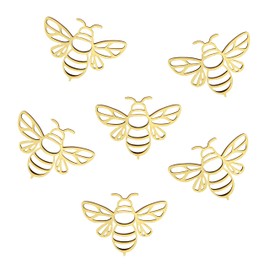 noxozoqm 6 Pieces Bee Decor Wooden Acrylic Bee Wall Art Farmhouse Bee Wooden Wall Hanging for Living Room Bedroom Garden Office Home (Gold)