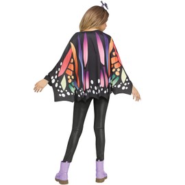 Fun World Monarch Butterfly Wing Poncho Costume Accessory, One-Size, Rainbow
