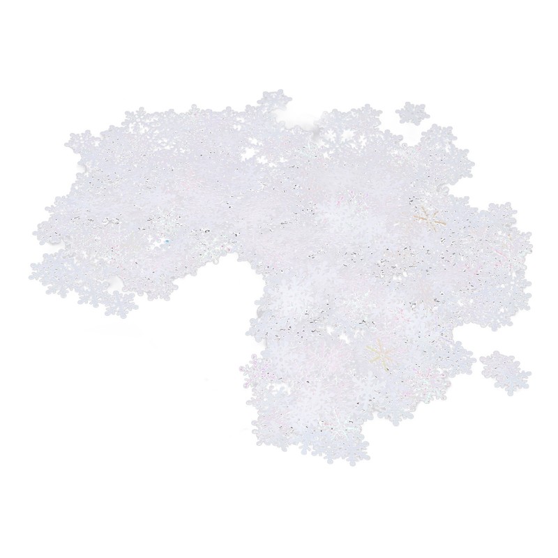 1000Pcs Snowflake Confetti 0.9in Vibrant Color Reusable Plastic Multi Purpose