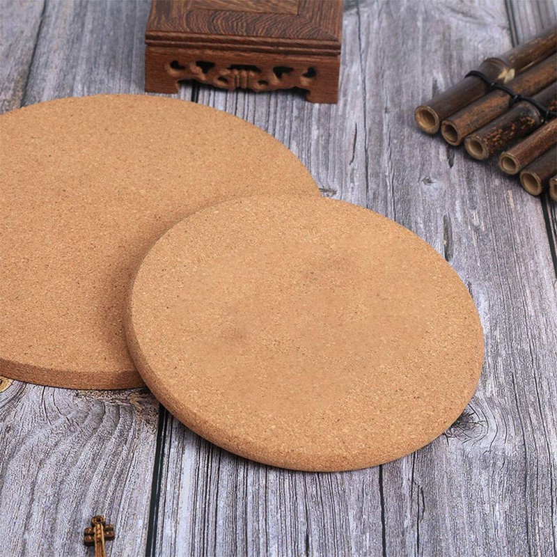 Set of 3 Round Cork Coasters 16cm x 1cm
