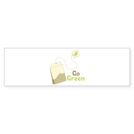 CafePress Go Green Bumper Sticker 10"x3" Rectangle Bumper Sticker Car Decal (10 Pack)