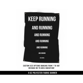 Warpathic Fitness Runner Cloth Banner - Home Gym Wall Art - Workout Gift - 48 X 80