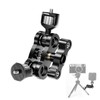Double Ball Head Mount Adapter, 1/4in 360 ° Rotatable Magic