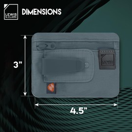 Lewis N. Clark RFID Blocking Hidden Clip Stash Money Belt Travel Pouch + Credit Card/Id Holder for Women & Men, Charcoal, One Size