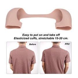 Jiawu Silicone Shoulder Pads for Men and Women, Reusable One Piece Shoulder Pad, Anti Slip Shoulder Enhancer for Narrow Shoulders, Slip Shoulders, Invisible Fake Shoulder (XL)