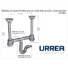 Urrea 3735G Céspol Flexible Doble con Bote Grande y Contracanasta,