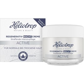 Heliotrop Moisturising Night Cream for Normal to Dry Skin, Face Care with Algae Extract, Vitamin C and Vegetable Oils, Active Regenerative Night Cream, 1 x 50 ml