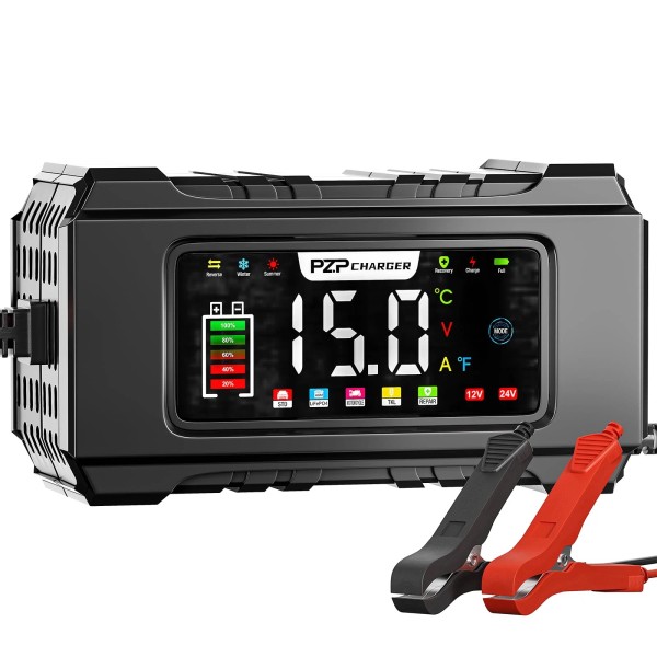 Pz.P 15Amp 12V24V Smart Battery Charger Maintainer & Trickle Charger