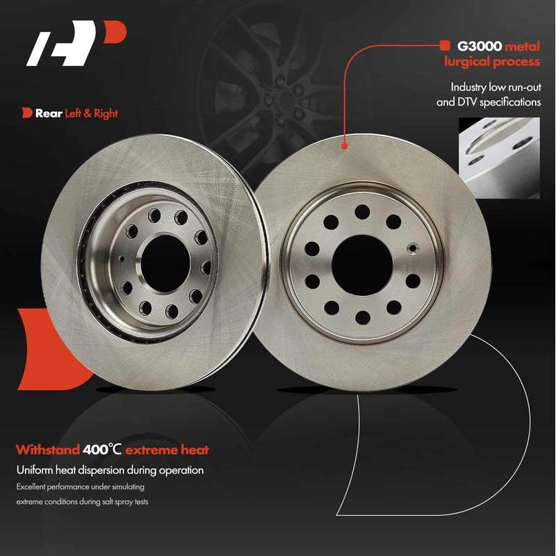 A-Premium Front Vented and Rear Solid Disc Brake Rotors +