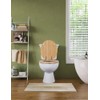 Round Bamboo Toilet Seat with Zinc Alloy Hinges, Easy to