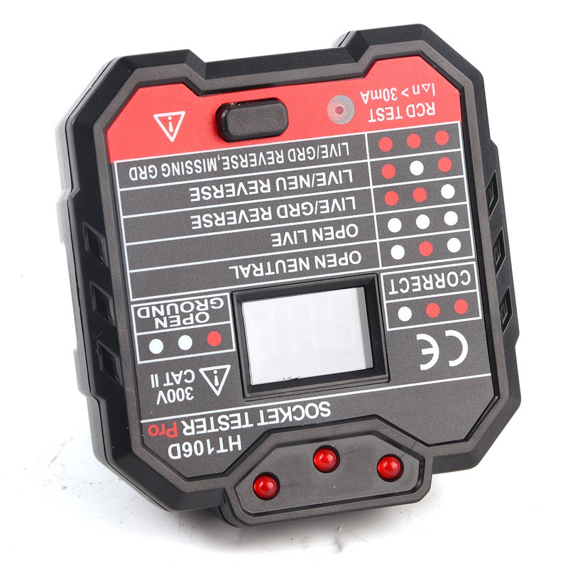 Electric Socket Tester Digital Display Fault Checker Detector Wall Plug