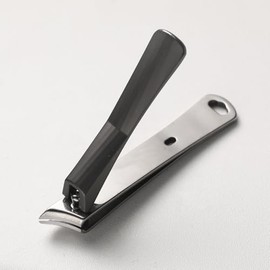 FVION Slanted Edge Nail Clippers - Angled Curved Blade Ingrown Nail Clipper for Thick Toenails, Podiatrist Toenail Clippers for Men and Women (Black)