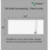 Dulepax-RV Slide Out Awning Fabric Replacement-(46" x 140", White- Fabric